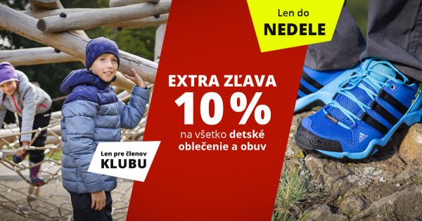 Dni Sportisimo Klubu, všetko detské oblečenie a obuv s extra zľavou 10 %