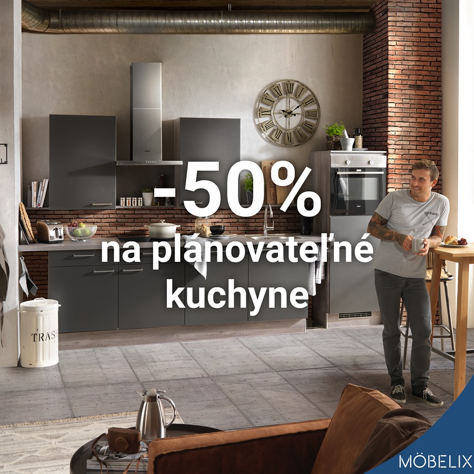 Möbelix -50% na plánovateľné kuchyne