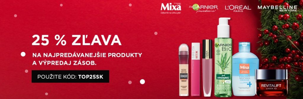 -25 % na bestsellery L’Oréal Paris, Maybelline, Garnier a MIXA na NOTINO