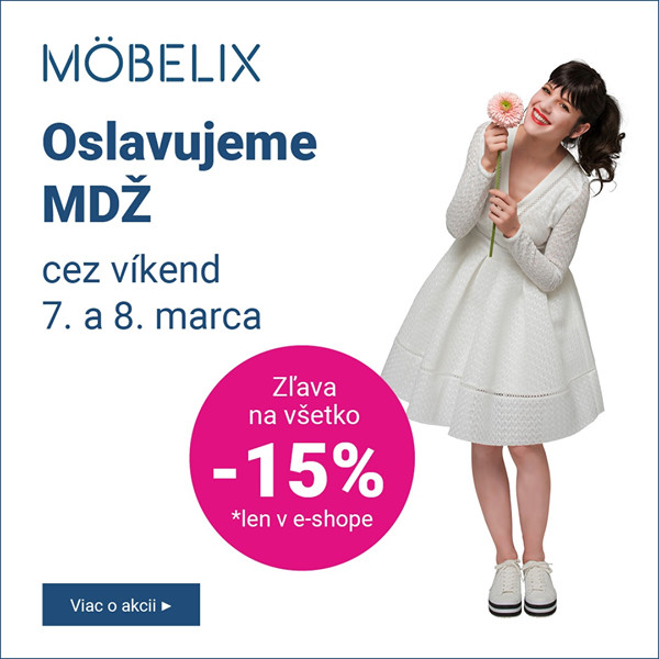 Möbelix oslavuje MDŽ so zľavou -15%
