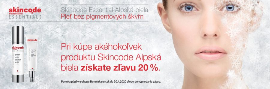 Produkty SKINCODE Alpská biela v špeciálnej zľave -20% na Benulekaren.sk
