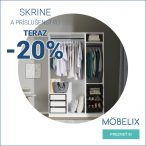 Šatníkové skrine a príslušenstvo - 20% na Möbelix.sk