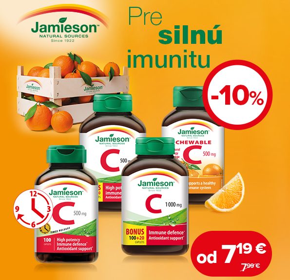 Jamieson vitamín C pre silnú imunitu v Dr.Max teraz so zľavou -10%
