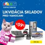 Predvianočná likvidácia skladov elektra a nábytku na Okay.sk, zľavy až -59%