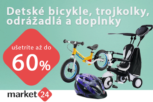 Výpredaj bicyklov, trojkoliek, odrážadiel a doplnkov so zľavami až do 60% na Market24