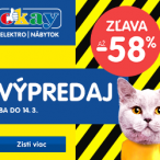 Výpredaj elektra a nábytku na Okay.sk, zľavy až -58 %