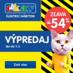 Výpredaj elektra a nábytku zľavy až -54 % na Okay.sk