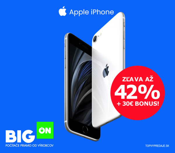 Apple iPhone so zľavou až 56% na BigON + kupón na 30€