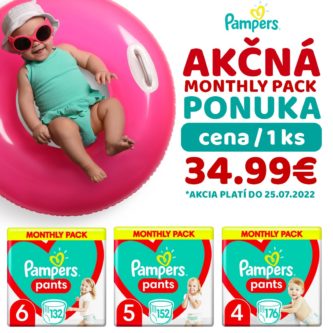 Akčná ponuka na PAMPERS active baby™ monthly pack