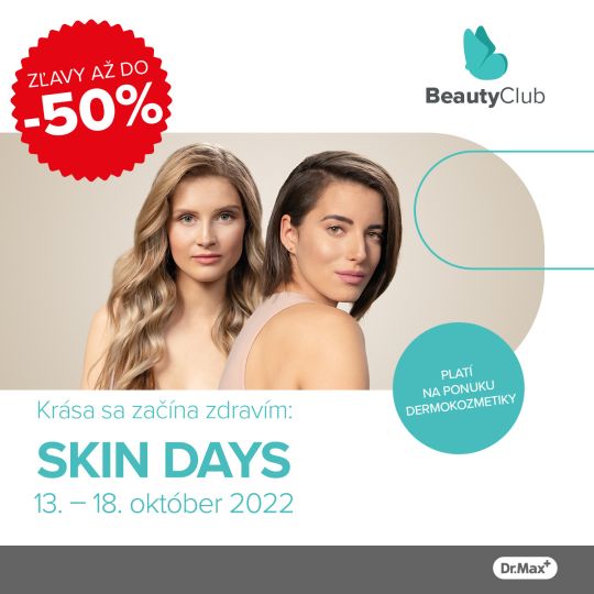 BeautyClub Dr.Max SKIN DAYS zľavy až -50 % na obľúbenú dermokozmetiku