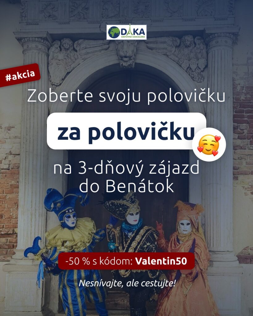 Benátsky karneval teraz s výnimočnou -50% zľavou na druhú osobu